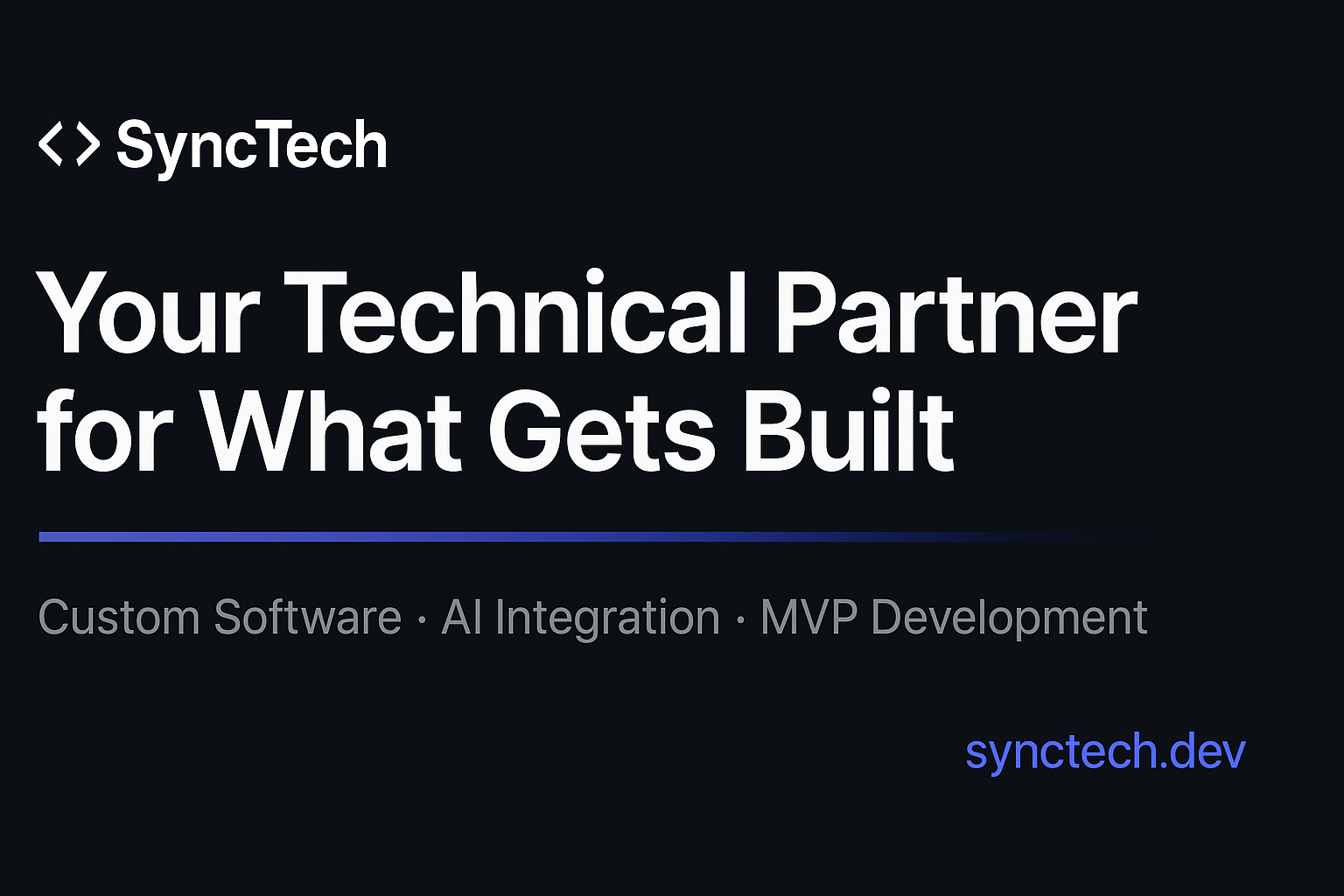 SyncTech — Custom Software & AI for Funded Startups